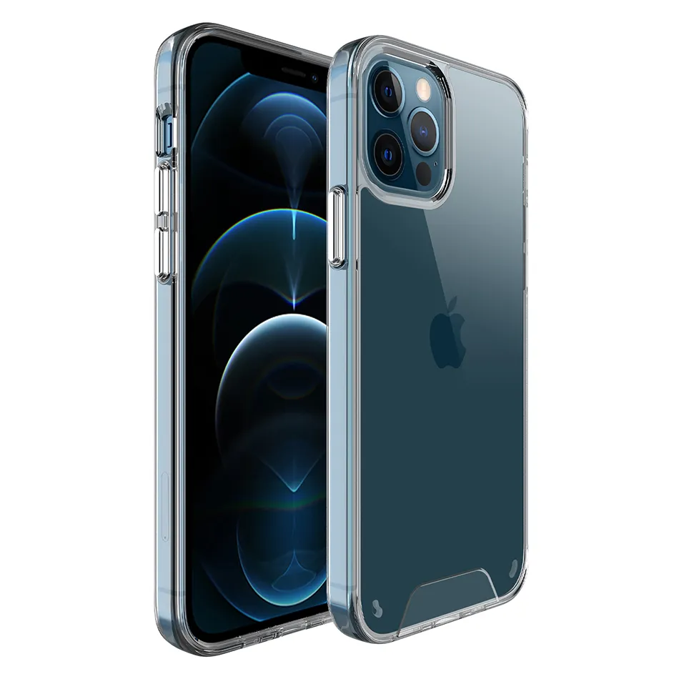 Premium Space Transparent Rugged Clear TPU PC Shockproof Phone Cases for iPhone 16 15 14 13 12 11 Pro Max XR XS 7 8 Plus With packing Original Quality