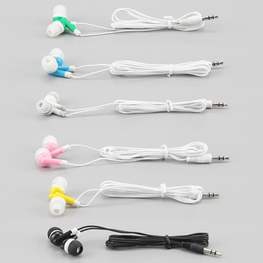 Wholesale 3.5mm Disposable Earphones Headphones Low Cost Earbuds For Theatre Museum School Library,Hotel,Hospital Gift