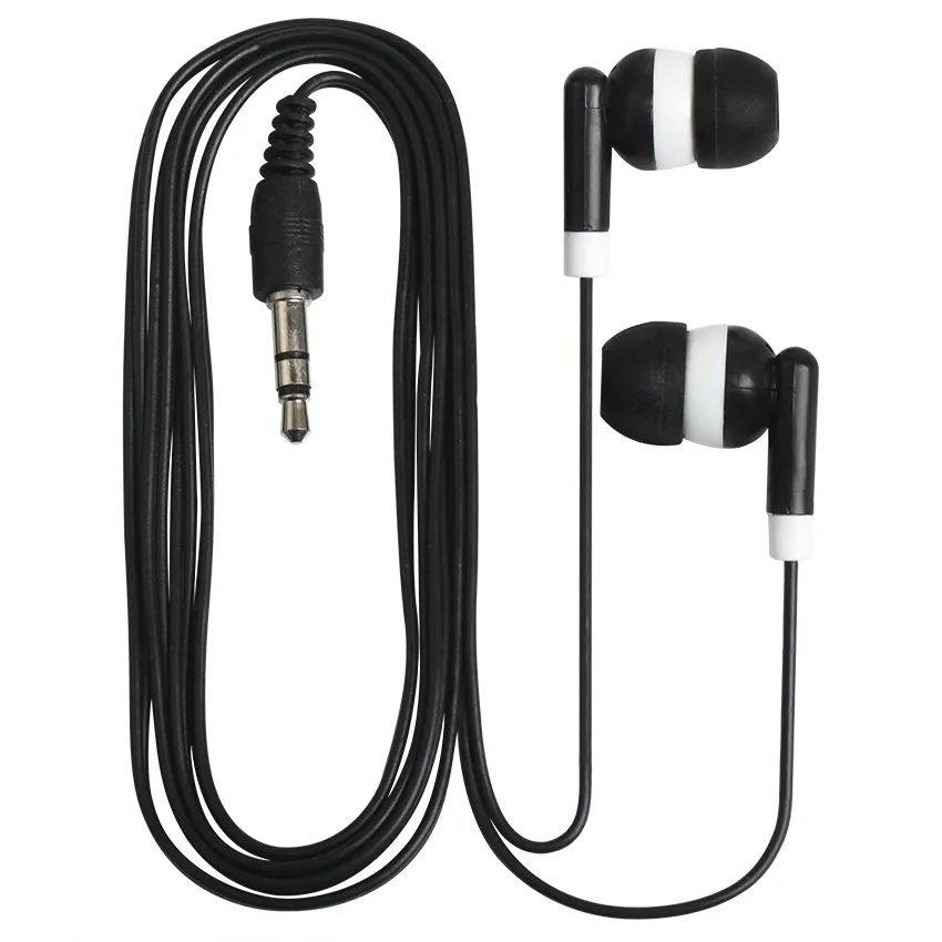 Wholesale 3.5mm Disposable Earphones Headphones Low Cost Earbuds For Theatre Museum School Library,Hotel,Hospital Gift