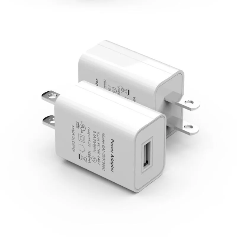 UL FCC Certified US Plug 5V 1A 2A USB Fast Charger Travel Wall Charger Mobile Phone Power Adapter for iphone samsung black white