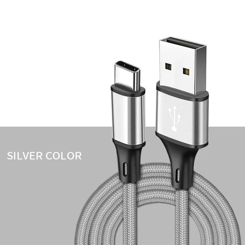 flexible usb cable high tensile 2a charging data nylon braided type c micro usb cable cord for samsung huawei charger sync cables