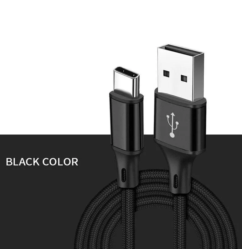 flexible usb cable high tensile 2a charging data nylon braided type c micro usb cable cord for samsung huawei charger sync cables