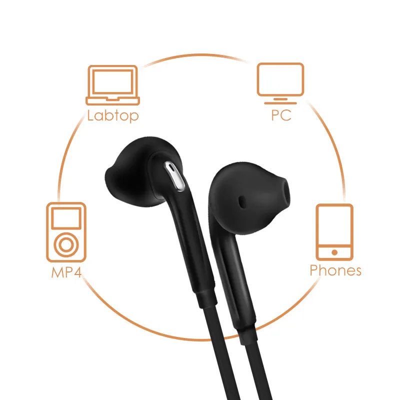 A+ Good Quality TPE Headphone In-Ear Headset 3.5mm Plug Stereo Earphone with Mic and Remote for Samsung S5 S6 S7 S8 S9 S10 edge Smart Phone