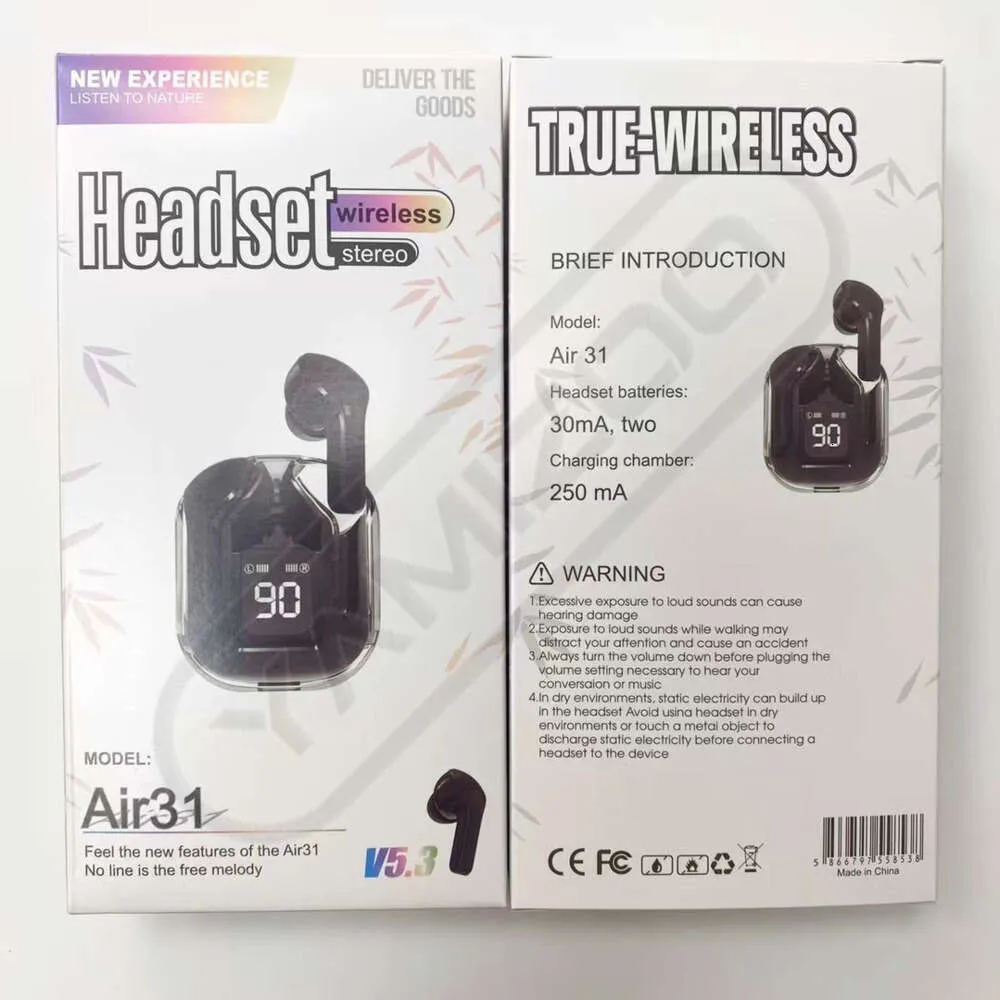 Air31 Wireless Stereo Headset Headphones Air31 Bluetooth Earphone 5.3 Touch Control Earbuds With Microphones Headsets Noise Reduction HiFi Stereo Earphones