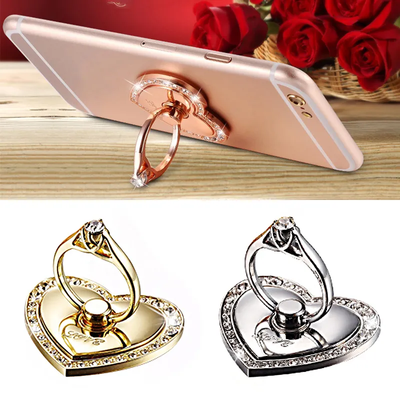 Luxury Metal Mobile Phone Socket Holder Clock Shape Universal Telephone Magnetic Car Bracket Stand Accessories Finger Ring