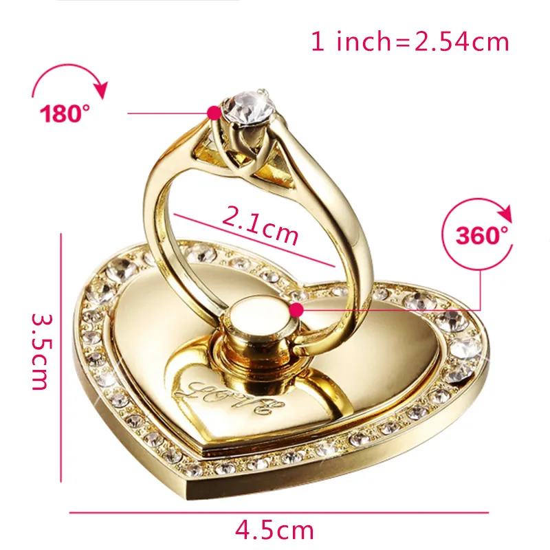 Luxury Metal Mobile Phone Socket Holder Clock Shape Universal Telephone Magnetic Car Bracket Stand Accessories Finger Ring