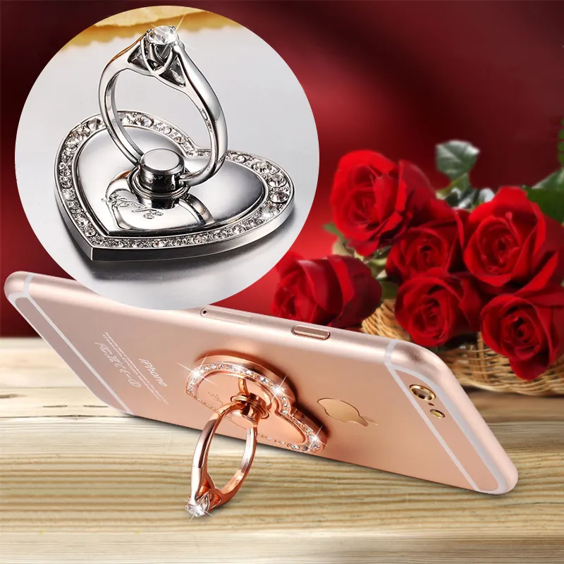 Luxury Metal Mobile Phone Socket Holder Clock Shape Universal Telephone Magnetic Car Bracket Stand Accessories Finger Ring