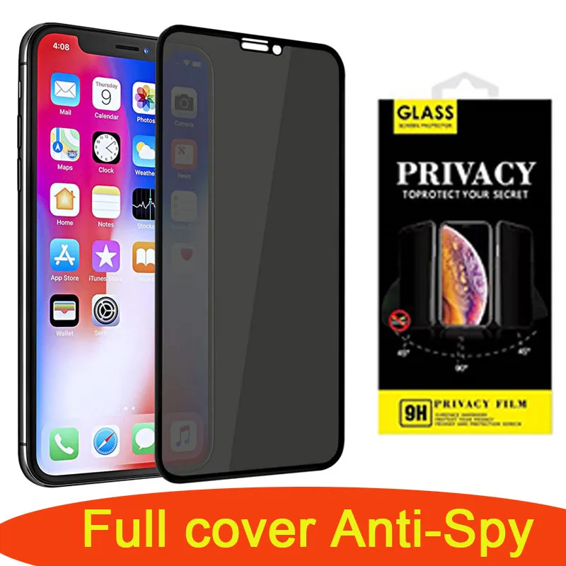 Privacy temper glass full cover screen protector for iPhone 13 pro max x xs xr