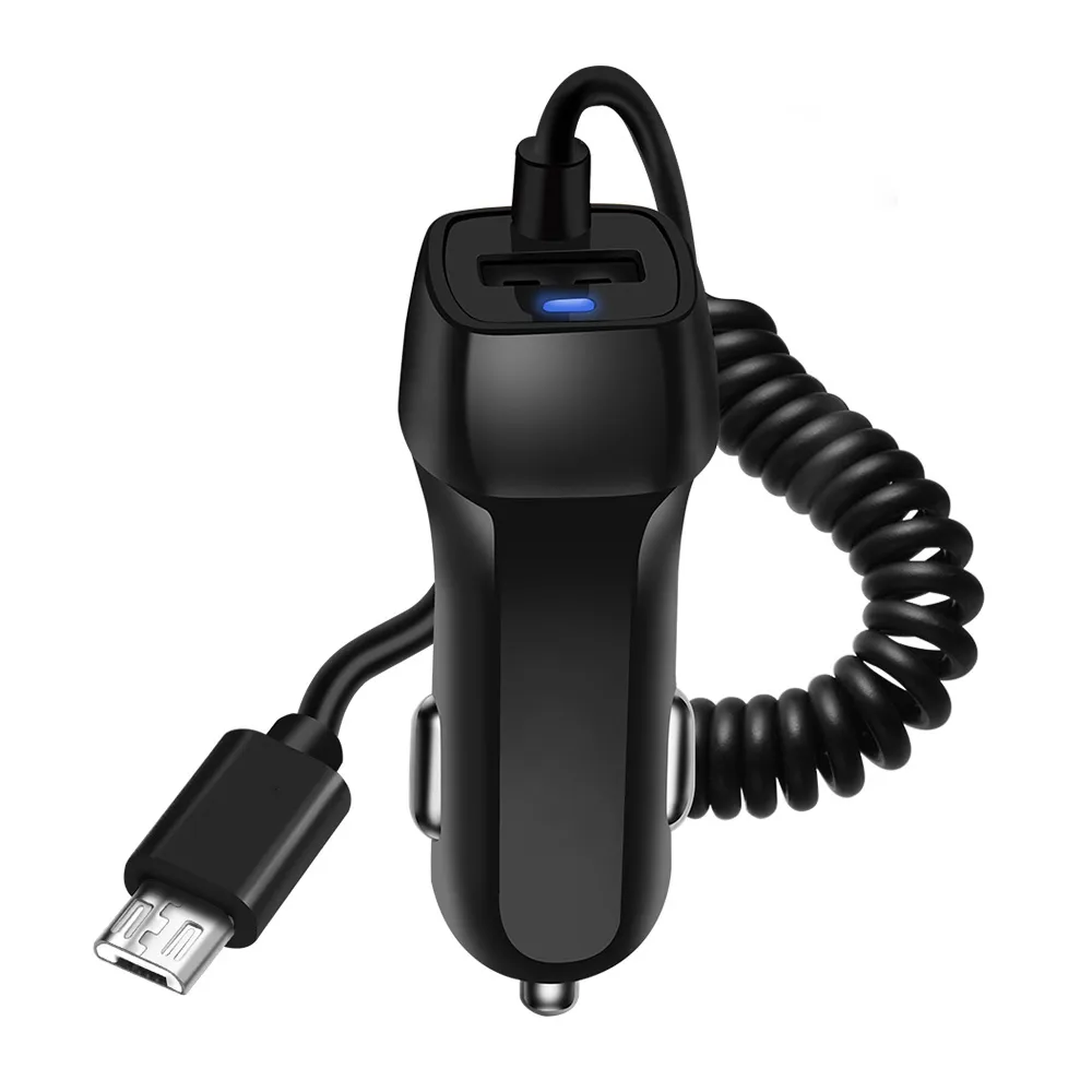 Universal Car Charger With USB Cable Mobile Phone Charger for Samsung Micro USB Type C Cable Fast Car Phone Charger