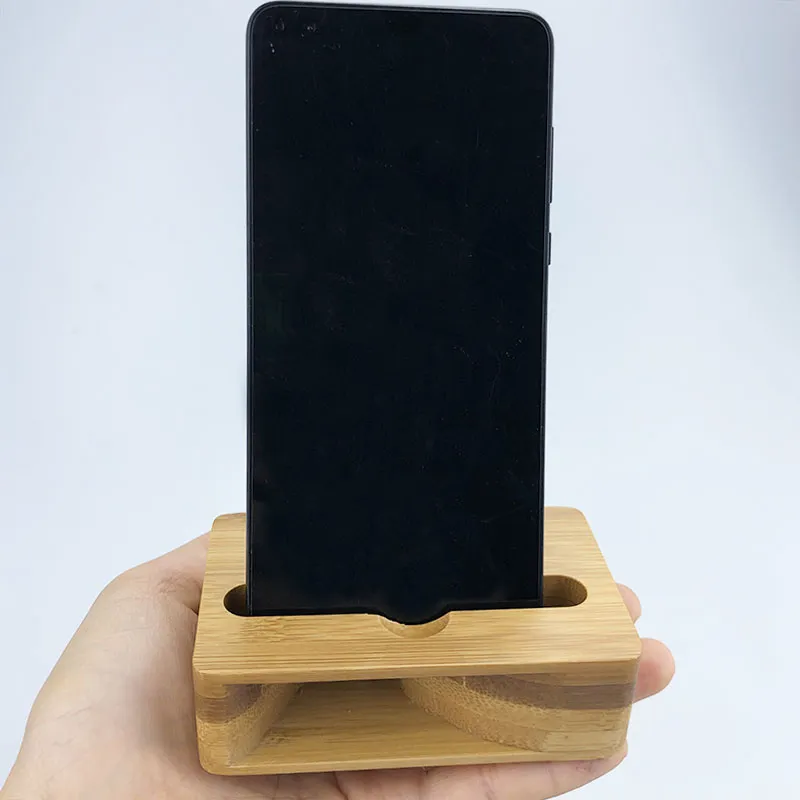 Wooden Mobile Phone Amplifier Loudspeak Natural Bamboo Cellphone Stand Holder Sound Speaker Station High Quality