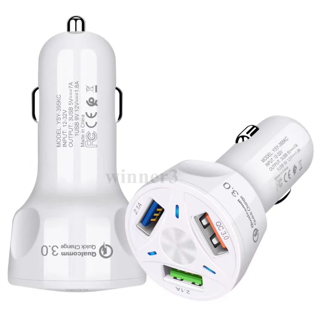 QC 3.0 fast Car Charger Quick Charge 3.0 3-Ports Fast Charger for Car Charging Adapter for samsung Huawei Xiaomi