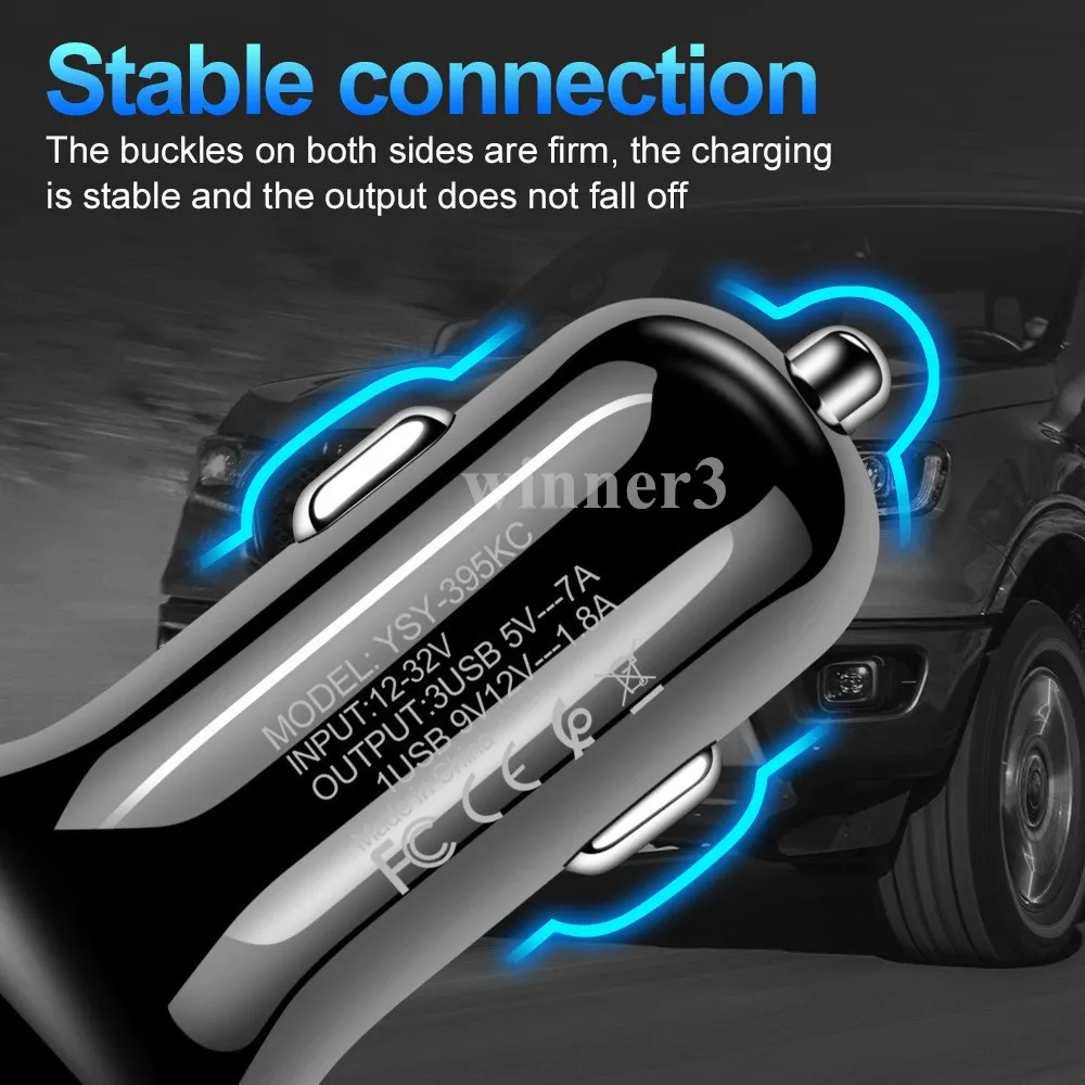 QC 3.0 fast Car Charger Quick Charge 3.0 3-Ports Fast Charger for Car Charging Adapter for samsung Huawei Xiaomi