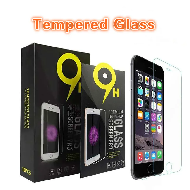 Screen Protector For iPhone 15 14 13 11 12 mini Pro Max XS Max XR 7 8 6 6s plus Tempered Glass For Samsung A10S A20S A21S A12 A22 A32 A52 A02S Protective Glass Film 10in1 Box