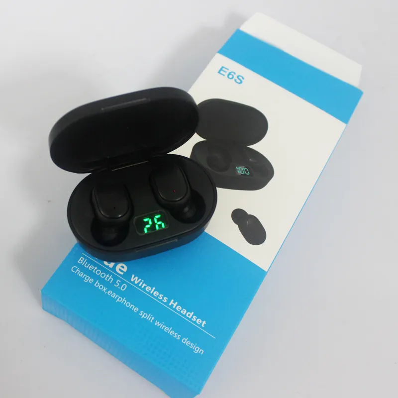 Colorful E6S TWS Wireless Sport Earphones Bluetooth Earbuds Stereo Mini Music e6s Headphones In-Ear style Auto Pairing With charging Box