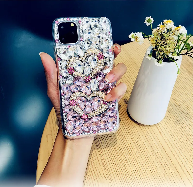 Luxury designer diamond phone cases for iphone11 pro max xs xr 7 8plus Crystal gradient full rhinestone back cover for Samsung S10 plus