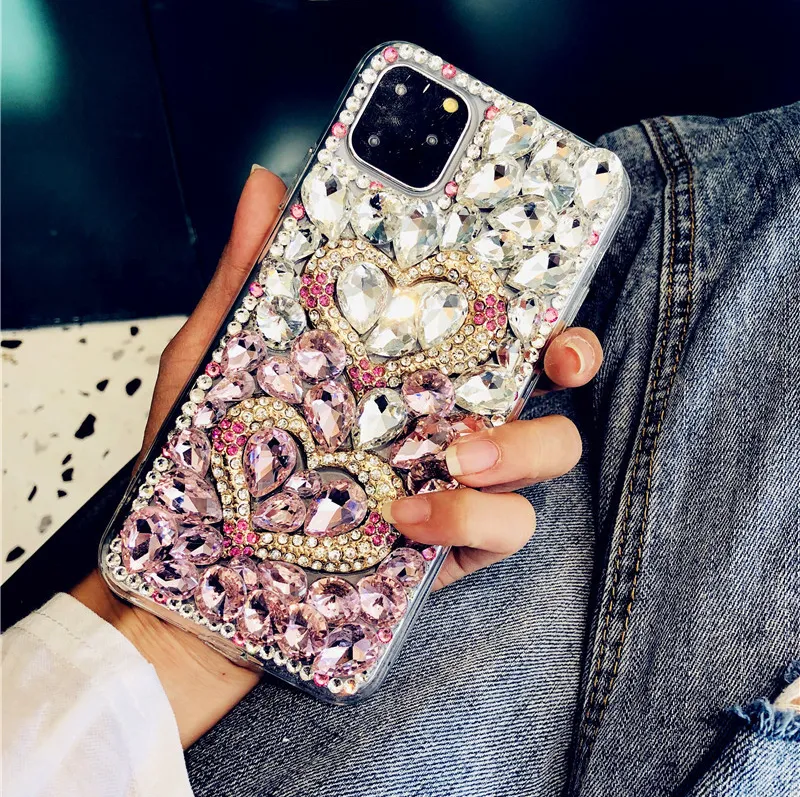 Luxury designer diamond phone cases for iphone11 pro max xs xr 7 8plus Crystal gradient full rhinestone back cover for Samsung S10 plus