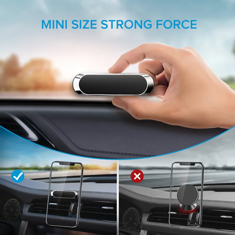 Universal Mini Magnetic Car Phone Holder Stand Metal Magnet Mobile Phone Cell GPS Stand Car Mount Dashboad Wall