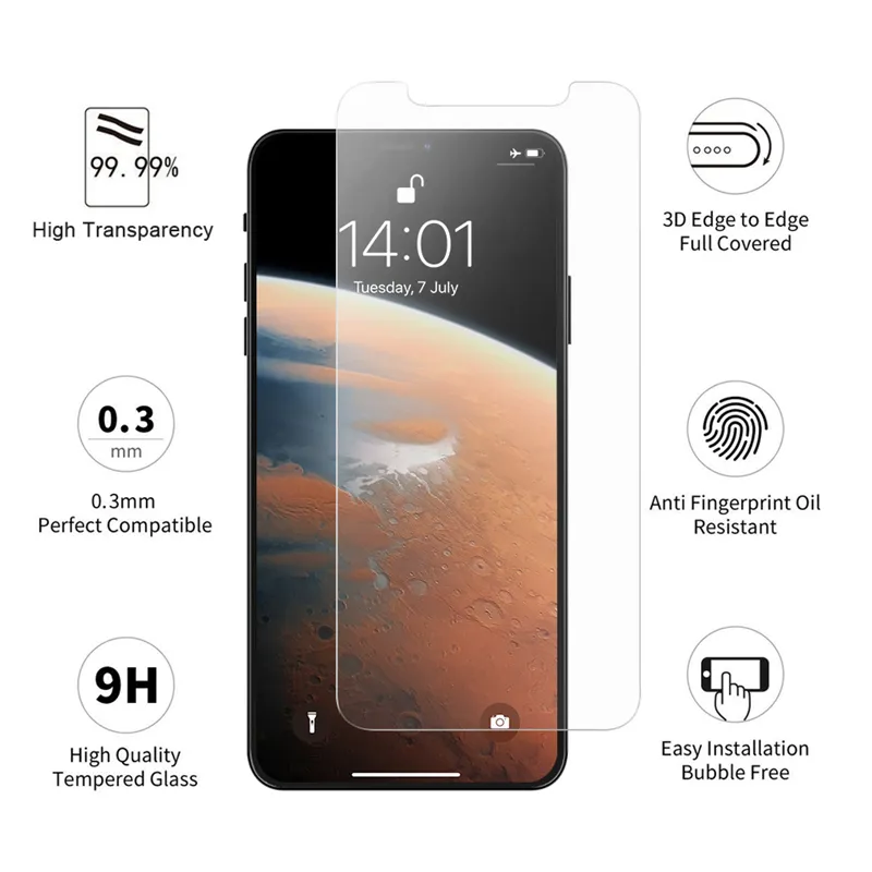 Clear Tempered Glass 2.5D 9H Screen Protector for iPhone 15 14 Pro Max 14Pro 13 13pro 12 11 XS 7 8 Plus Samsung S23 S22 S21 FE A33 A53 A73 A32 A34 A54 A03 5G A21S Factory price