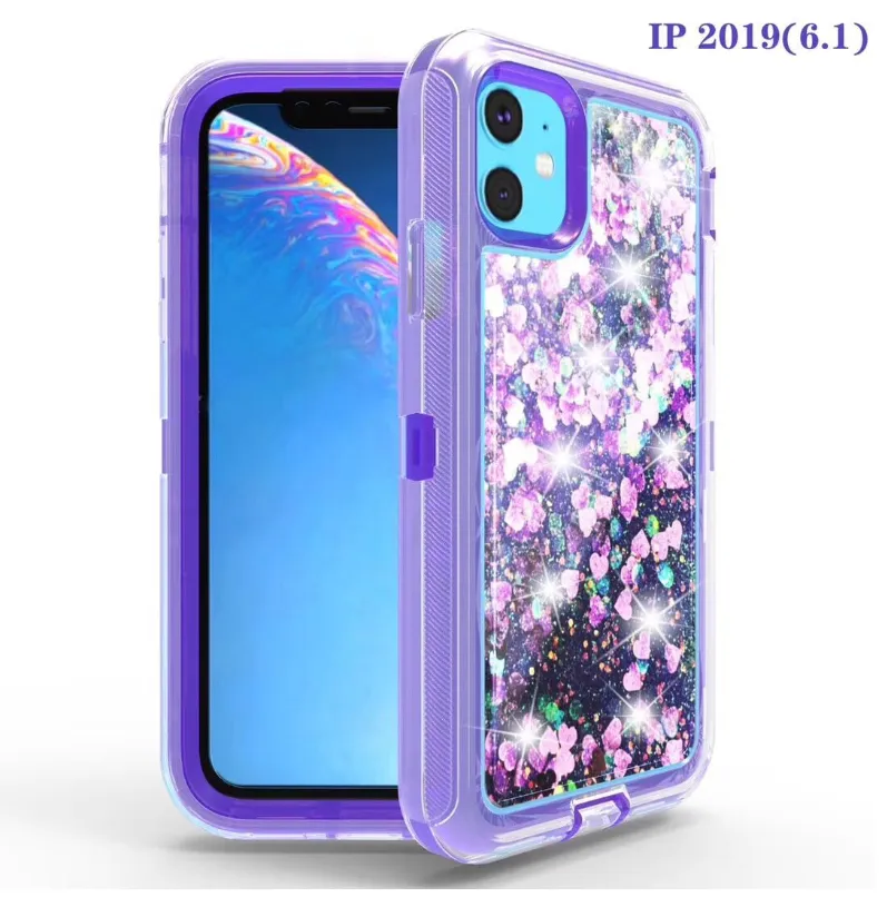 Quicksand Transparent Bling liquid Glitter Protective Cover Shockproof Mobile Phone Case For iPhone XS XR 11 PRO MAX 12 for Samsung S20 plus