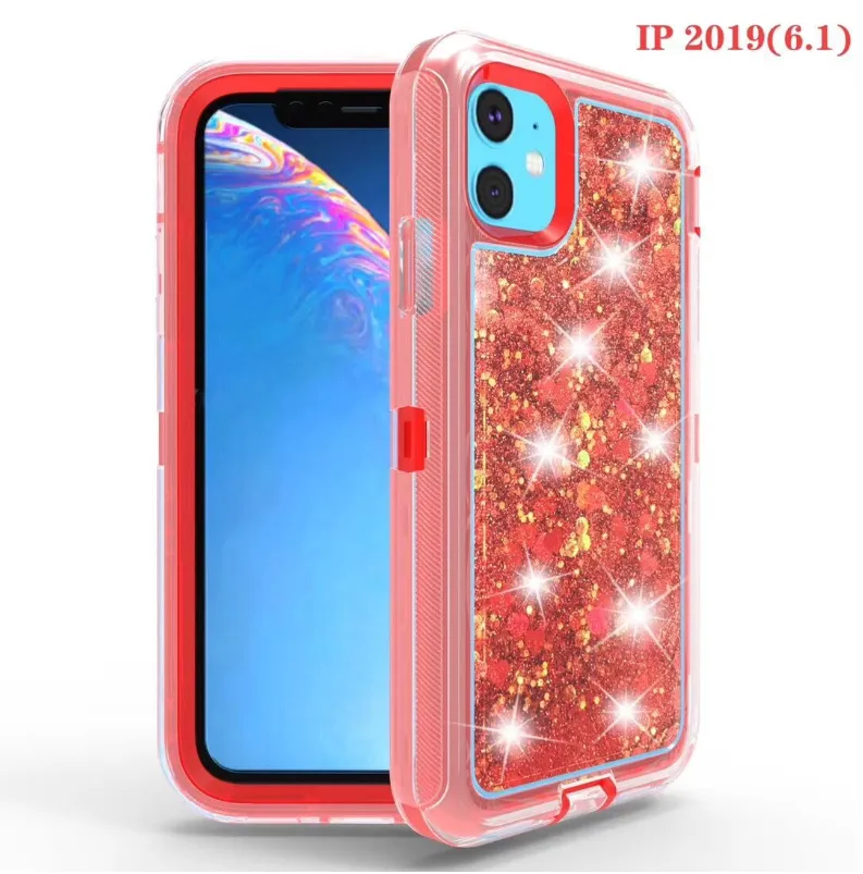 Quicksand Transparent Bling liquid Glitter Protective Cover Shockproof Mobile Phone Case For iPhone XS XR 11 PRO MAX 12 for Samsung S20 plus