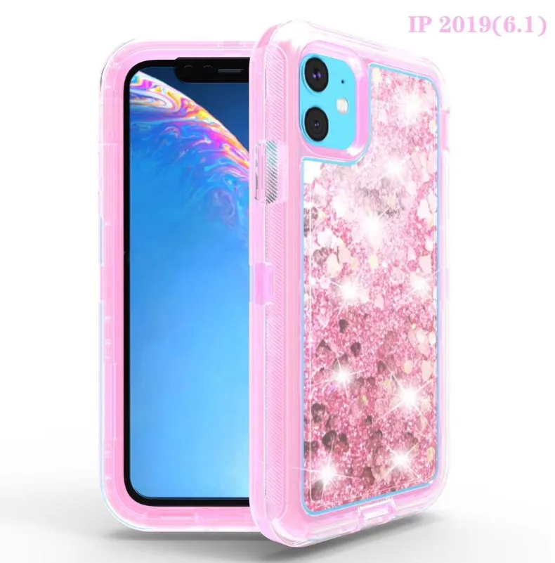 Quicksand Transparent Bling liquid Glitter Protective Cover Shockproof Mobile Phone Case For iPhone XS XR 11 PRO MAX 12 for Samsung S20 plus