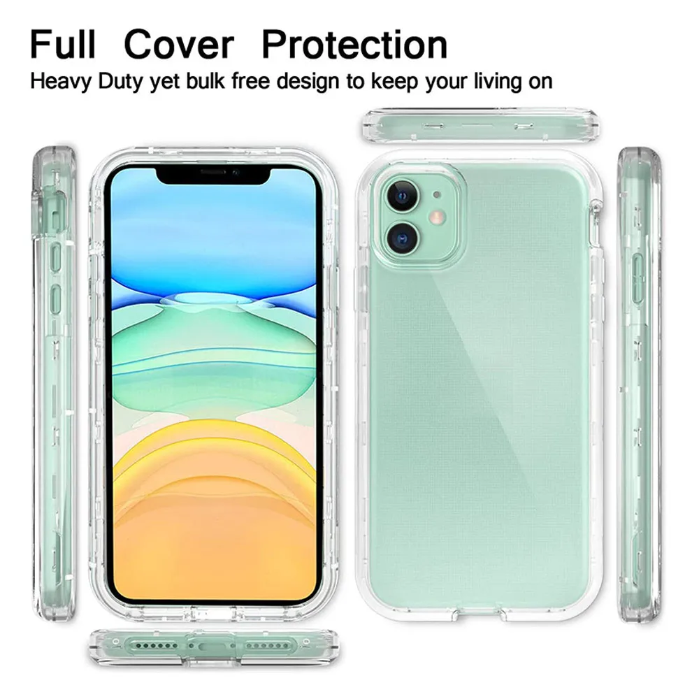 For iPhone 12 11 pro max X XS 7 8 6 6S plus Transparent Soft TPU Case back cover For Samsung back case