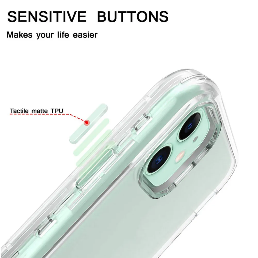 For iPhone 12 11 pro max X XS 7 8 6 6S plus Transparent Soft TPU Case back cover For Samsung back case