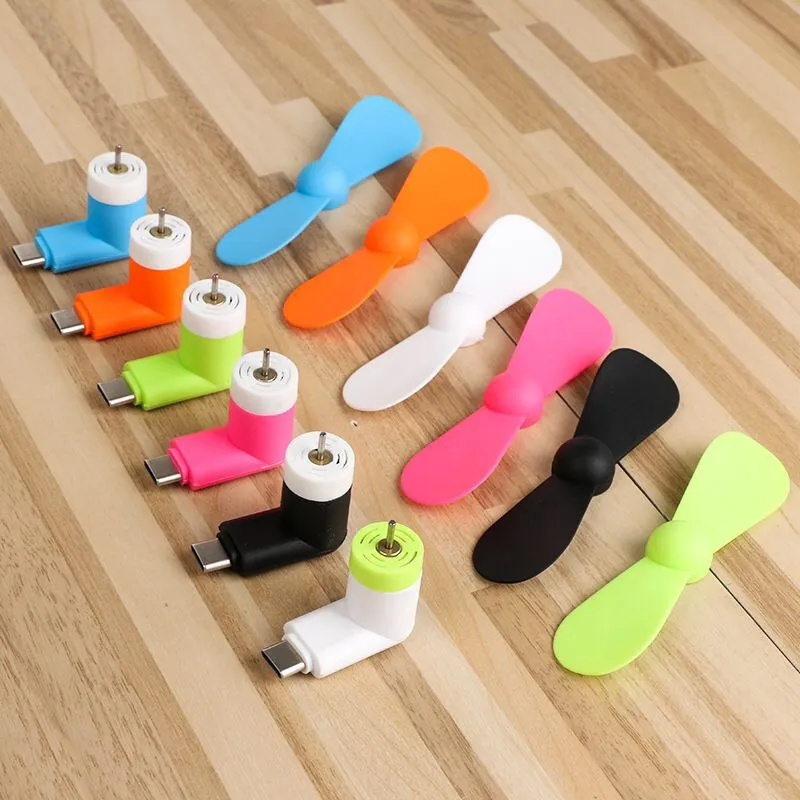 Wholesale Micro Portable USB Mini Fan Phone Accessory For Android Smartphone Random Color DHL 