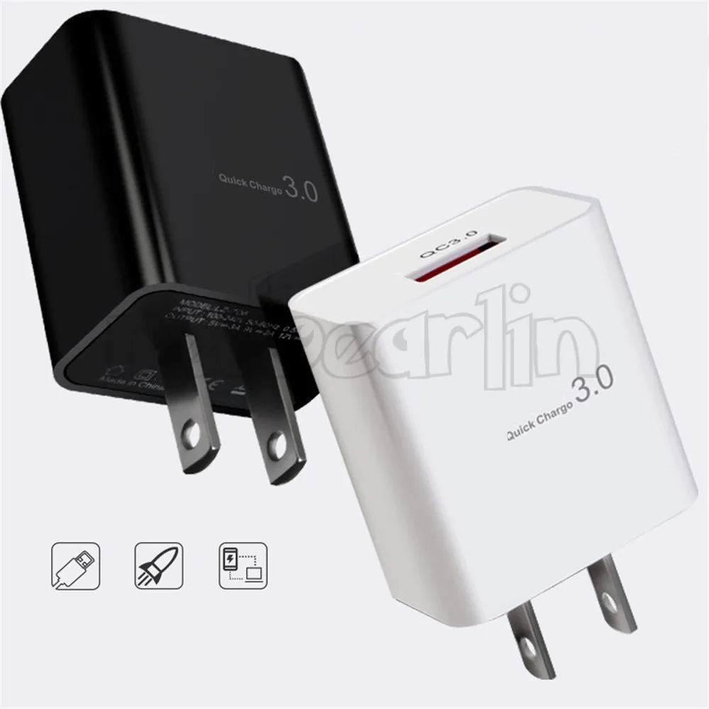 QC3.0 Fast Adaptive chargers Quick Charging Eu US 3A 18W Power Adapter Usb Wall Charger For IPhone 13 14 15 Pro max Samsung Tablet PC Android phone