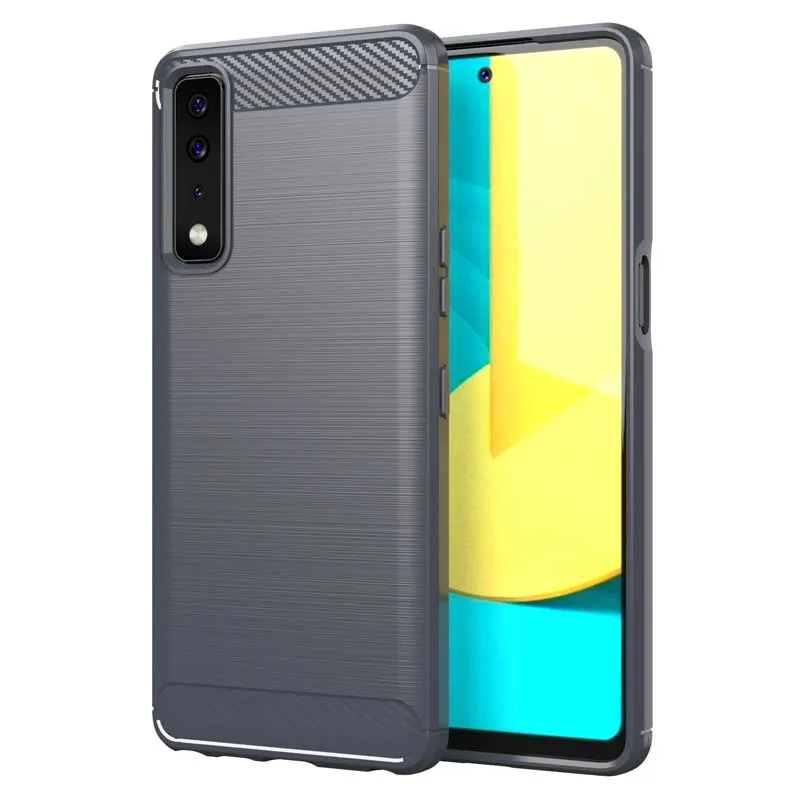 Carbon Fiber Brushed Texture Phone Cases for iPhone 15 Pro Max LG Velvet Stylo 7 5G K22 Plus K42 K52 K62 K92 Samsung S24 Ultra