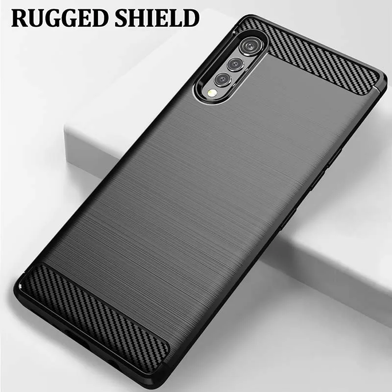 Carbon Fiber Brushed Texture Phone Cases for iPhone 15 Pro Max LG Velvet Stylo 7 5G K22 Plus K42 K52 K62 K92 Samsung S24 Ultra