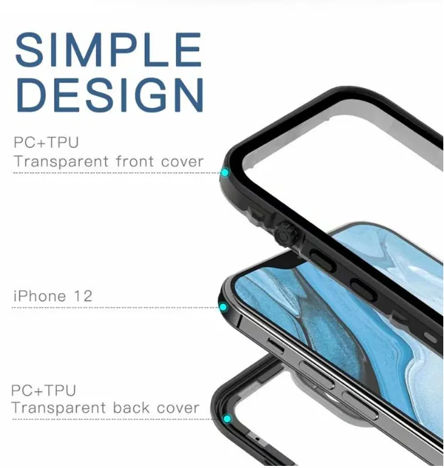 For iphone 11 12 XS Max X 8 7 Plus Samsung Galaxy S20 Note 20 Waterproof case cover Water Shock Proof Wireless Charger