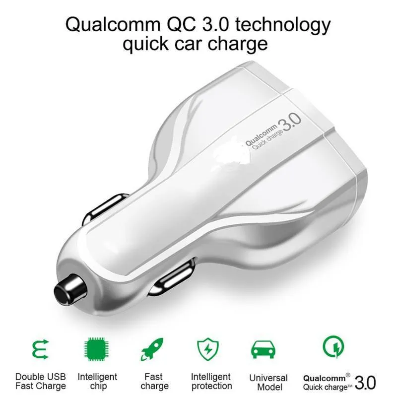 35W Car Charger PD Type C Usb Ports 7A Fast Charging Car charger Dual USB auto Adapter for all Mobile Phone Charger With Retail Box