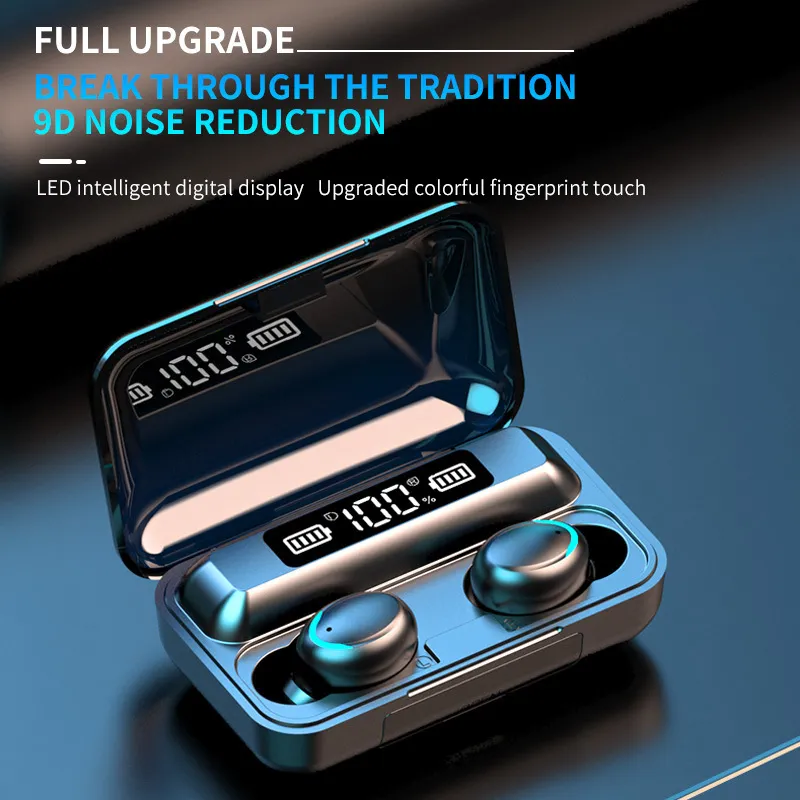 F9-5C TWS BT V5.0 Wireless Headphones Earphones 9D Stereo Sport Waterproof Earphone Touch Control Bass Sound Headset F9 F9-5 Earbuds