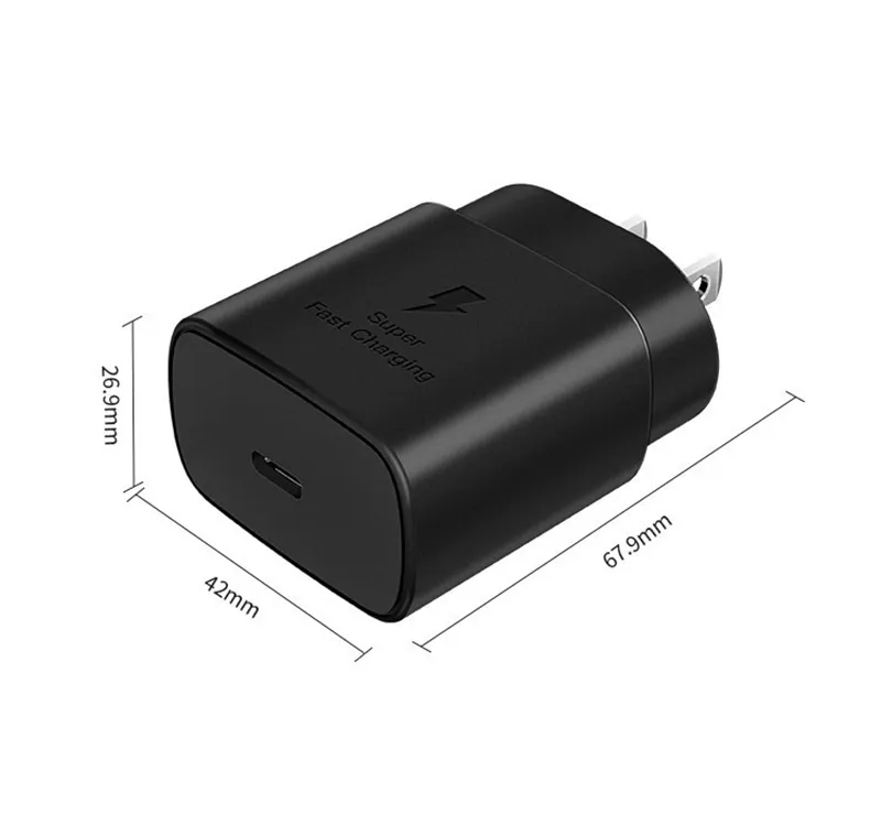 25W PD Charger for Samsung S23 S22 S21 NOTE Super Fast Charging Adapter USB C PPS Quick Charge Socket US EU with Retail Package izeso