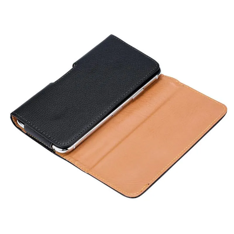 Belt Clip Holster PU Universal Phone Cases For Iphone Samsung Huawei Moto LG Leather Pouch Waist Pack Bag Flip Mobile Case Covers