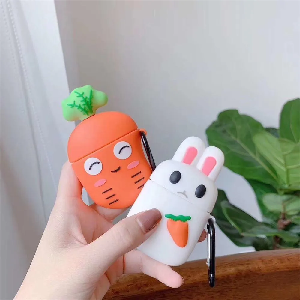 3D cute lovely cartoon fruit animal Headphone accessories for apple airpods 2 3 pro 2 case earphone charger box protective cover