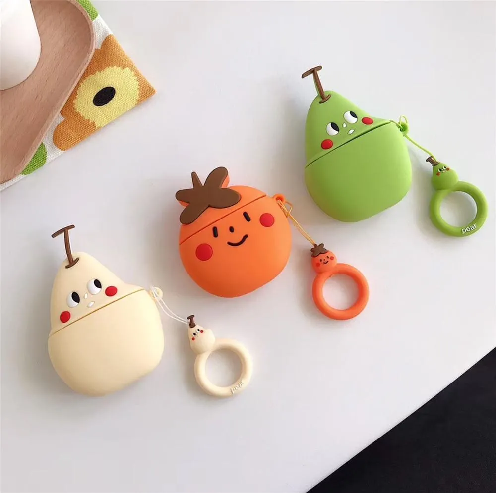 3D cute lovely cartoon fruit animal Headphone accessories for apple airpods 2 3 pro 2 case earphone charger box protective cover