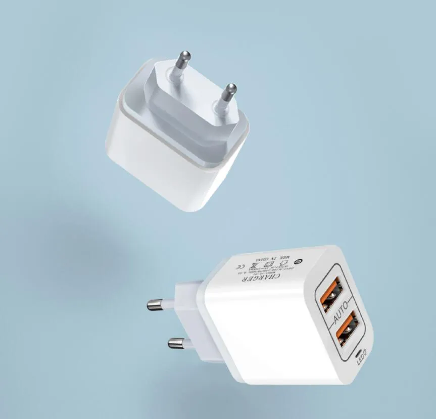 Dual USB Type C Charger Mini Quick Charge PD 12W 2.4A Fast Charging Travel Wall adapter