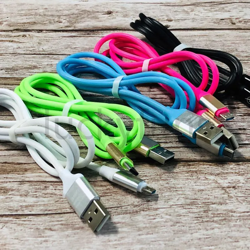 colourful TPE Elastic Micro 5pin Type c Fast charger cables for samsung galaxy s6 s7 edge s8 plus letv htc lg android phone fashion