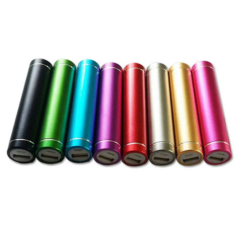 Portable Power Bank 2600mAh Aluminum Alloy Mini Mobile Universal Powers Charging Battery With Retail Package