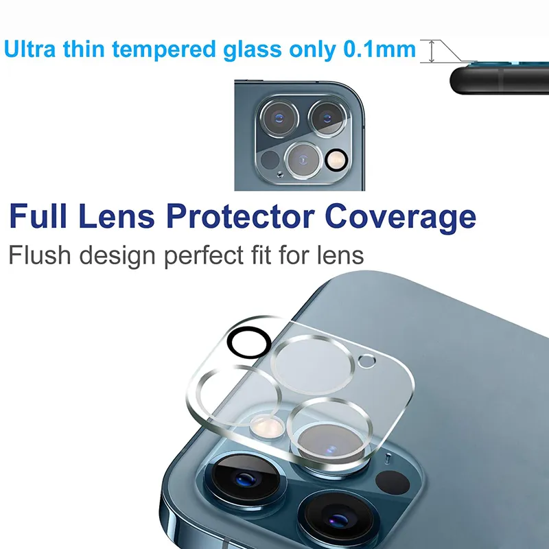 3D HD Clear Scratch-Resistant Rear Camera Lens Protector Tempered Glass With Flash Circle For iPhone 16 15 14 13 12 Mini 11 Pro Max