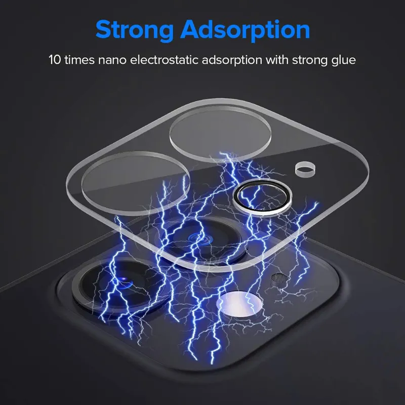 3D HD Clear Scratch-Resistant Rear Camera Lens Protector Tempered Glass With Flash Circle For iPhone 16 15 14 13 12 Mini 11 Pro Max