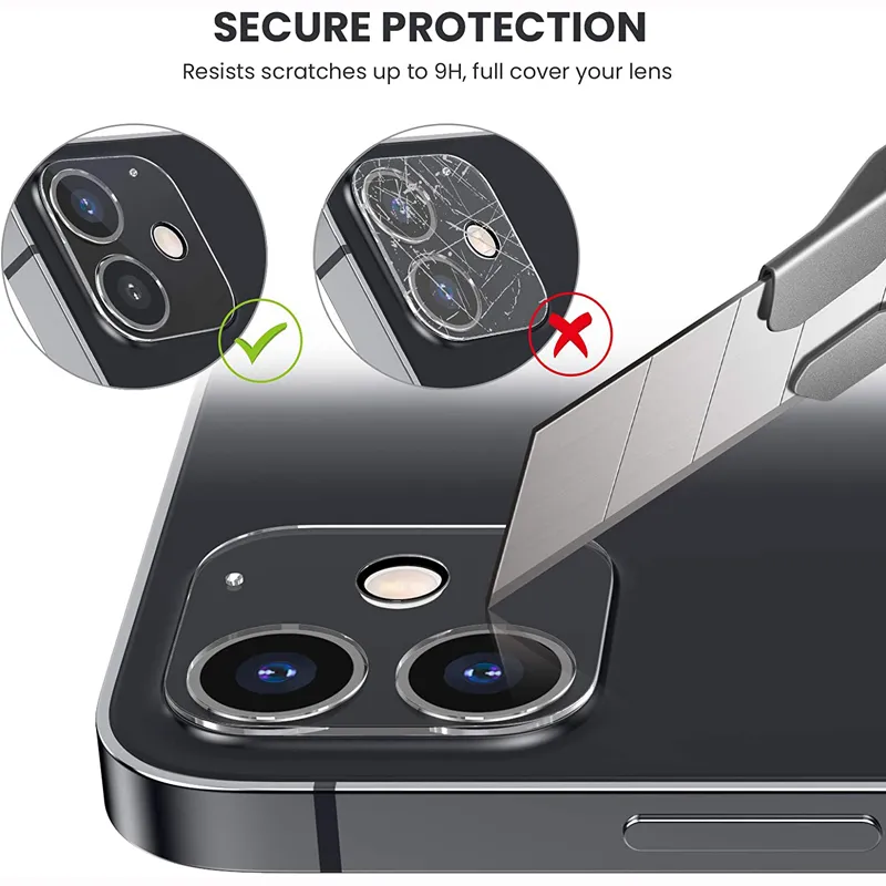 3D HD Clear Scratch-Resistant Rear Camera Lens Protector Tempered Glass With Flash Circle For iPhone 16 15 14 13 12 Mini 11 Pro Max