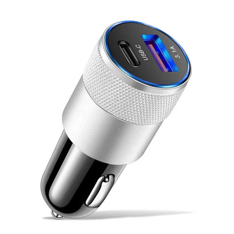 USB Quick Car Charger 15W 3.1A Type C PD Fast Charging Phone Car Adapter For iPhone 13 12 11 Pro Max Xiaomi Samsung Huawei Honor