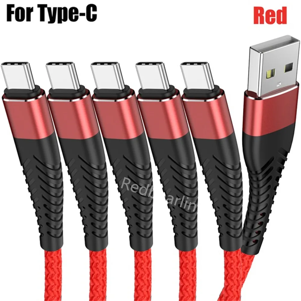 3A Quick Charger Type c Micro USb Cables 1m 2m 3m Braided Nylon Alloy Cable For Samsung S10 S20 S21 htc Huawei Android phone pc