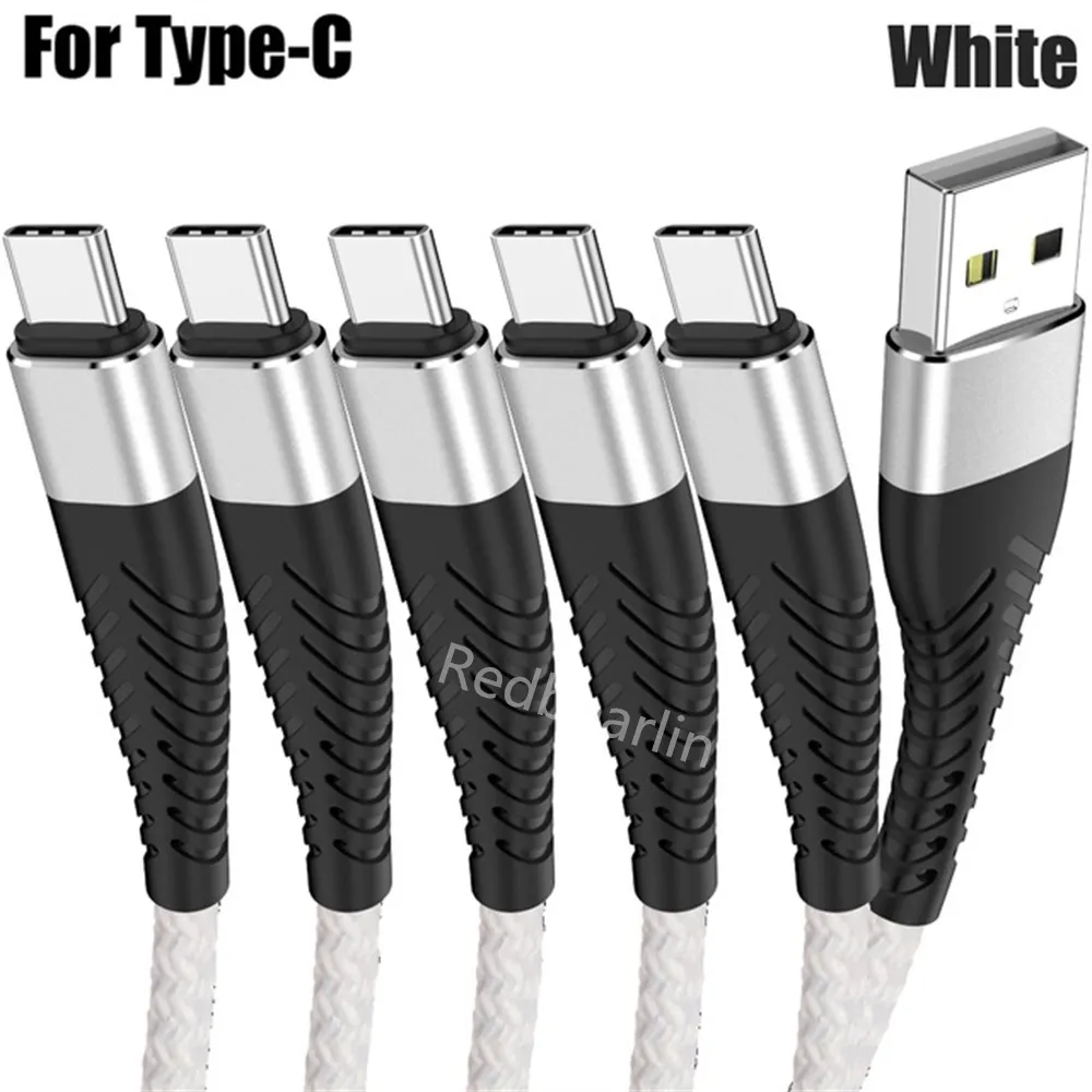 3A Quick Charger Type c Micro USb Cables 1m 2m 3m Braided Nylon Alloy Cable For Samsung S10 S20 S21 htc Huawei Android phone pc