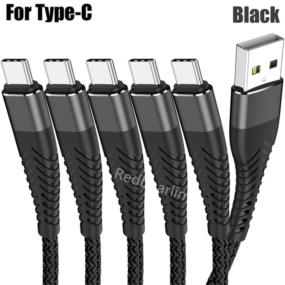 3A Quick Charger Type c Micro USb Cables 1m 2m 3m Braided Nylon Alloy Cable For Samsung S10 S20 S21 htc Huawei Android phone pc