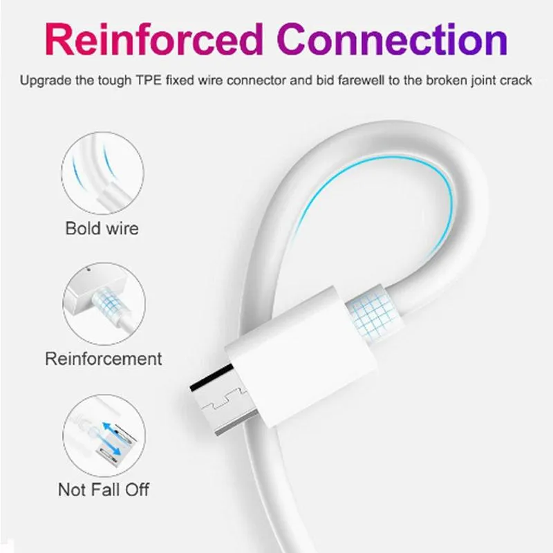 High speed USB-C 1M 3ft 2M 6ft Fast Charging Type C Cable Charger for Samsung Galaxy S20 S10 note 20 Universal Data Adapter