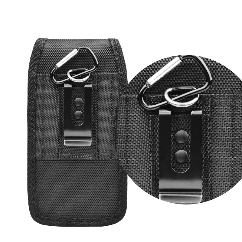 Outdoor Sport Travel Hiking Camping Rugged Cases Nylon PU Leather Holster Belt Clip Waist Pouch Carrying Bag For 3.5-6.8 inch Phone iPhone Samsung S21 Huawei MOTO LG